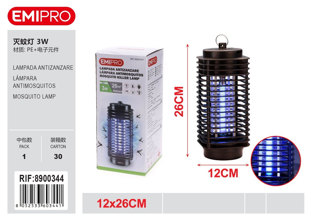 Lampada Antizanzare 3w