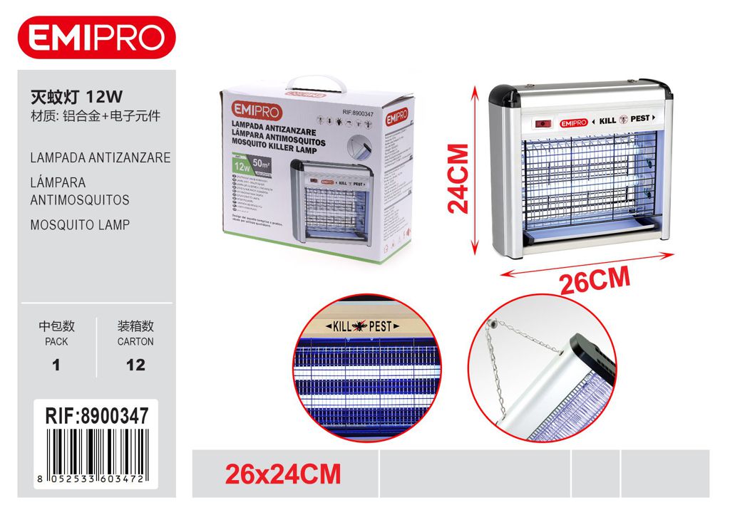 Lampada Antizanzare 2*6w