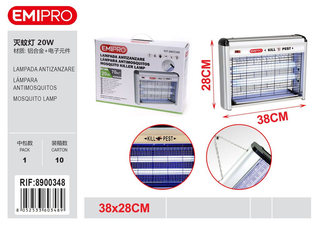 Lampada Antizanzare 2*10w