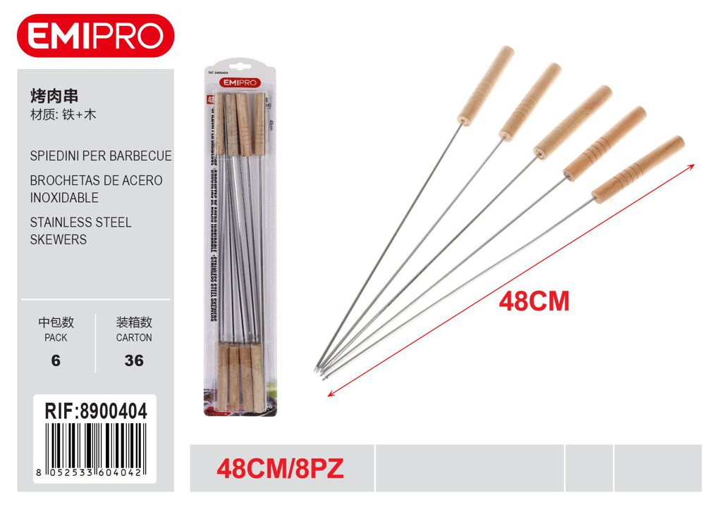 Spiedini Per Barbecue 8Pz 48cm