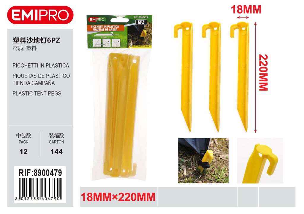 PICCHETTI IN PLASTICA 6PCS