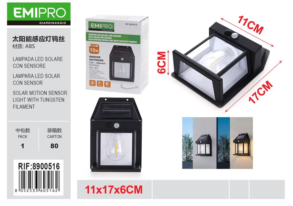 LAMPADA LED SOLARE CON SENSORE