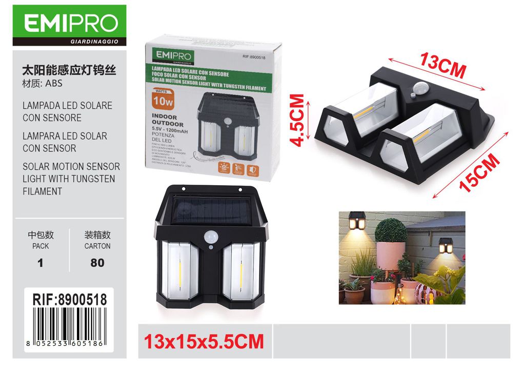 LAMPADA LED SOLARE CON SENSORE