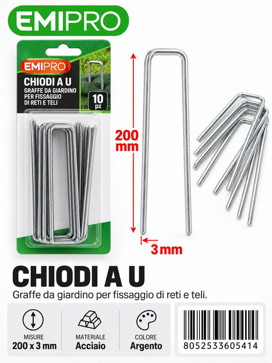 CHIODI A U 10PCS 200MM