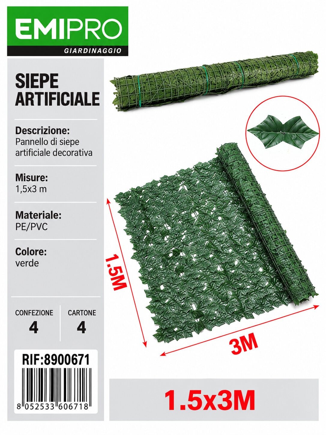 SIEPE ARTIFICIALE 1.5*3M