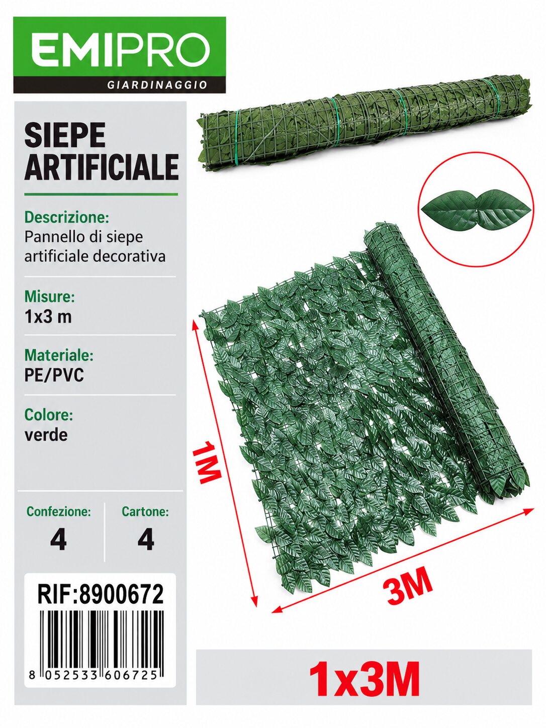 SIEPE ARTIFICIALE 1*3M