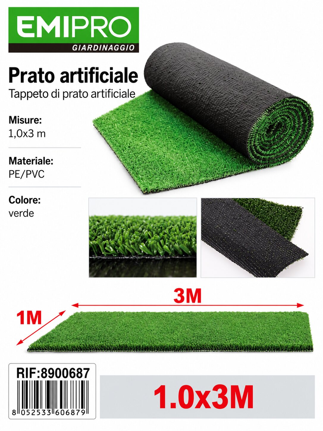 PRATO ARTIFICIALE 1.0*3M