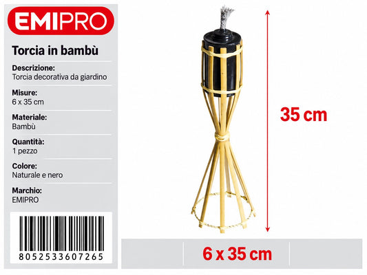 TORCIA BAMBU CM.35 DIAM CM.6