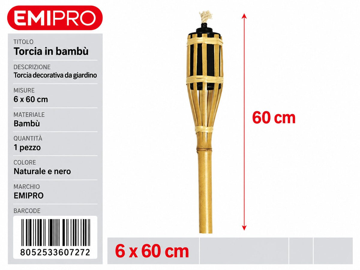 TORCIA BAMBU CM.60 DIAM CM.6