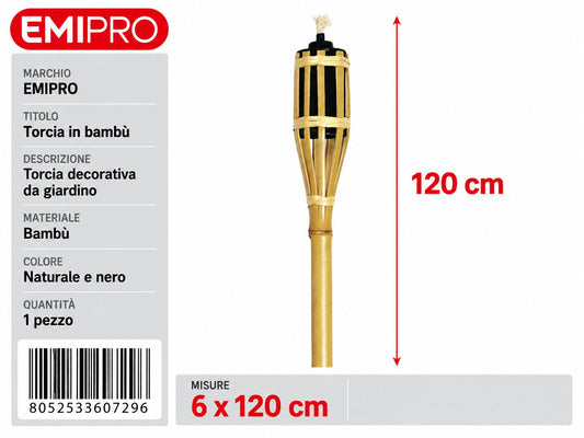 TORCIA BAMBU CM.120 DIAM CM.6