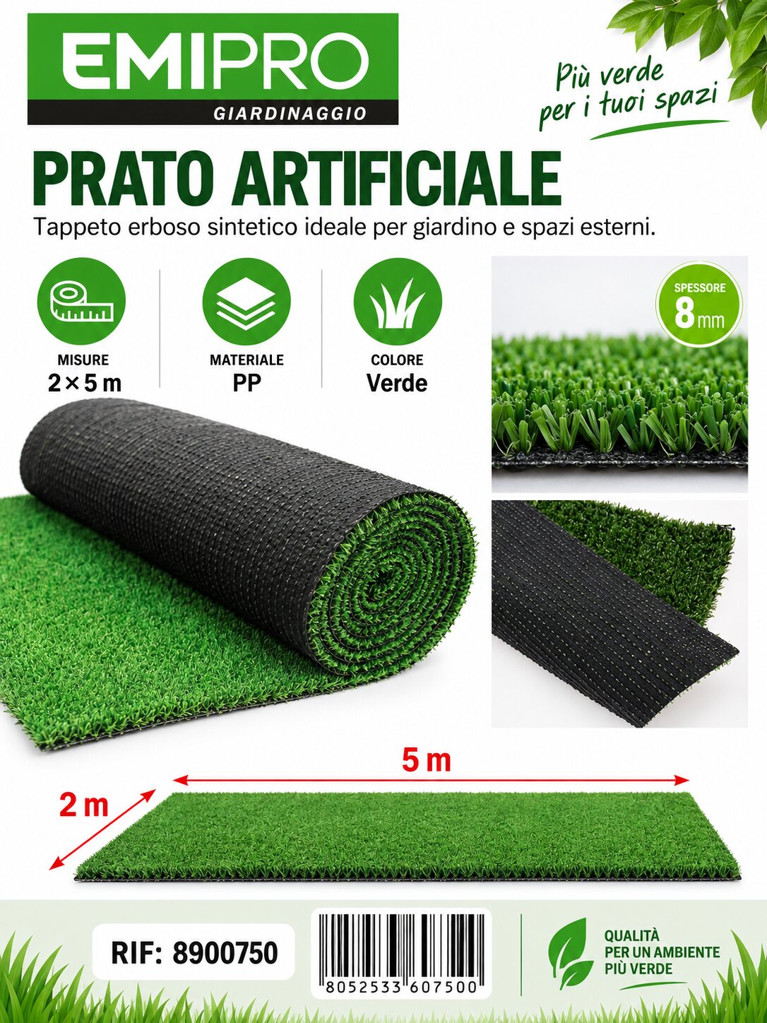 PRATO ARTIFICIALE 2.0*5M