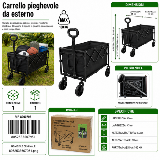 CARRELLO PIEGHEVOLE DA ESTERNO