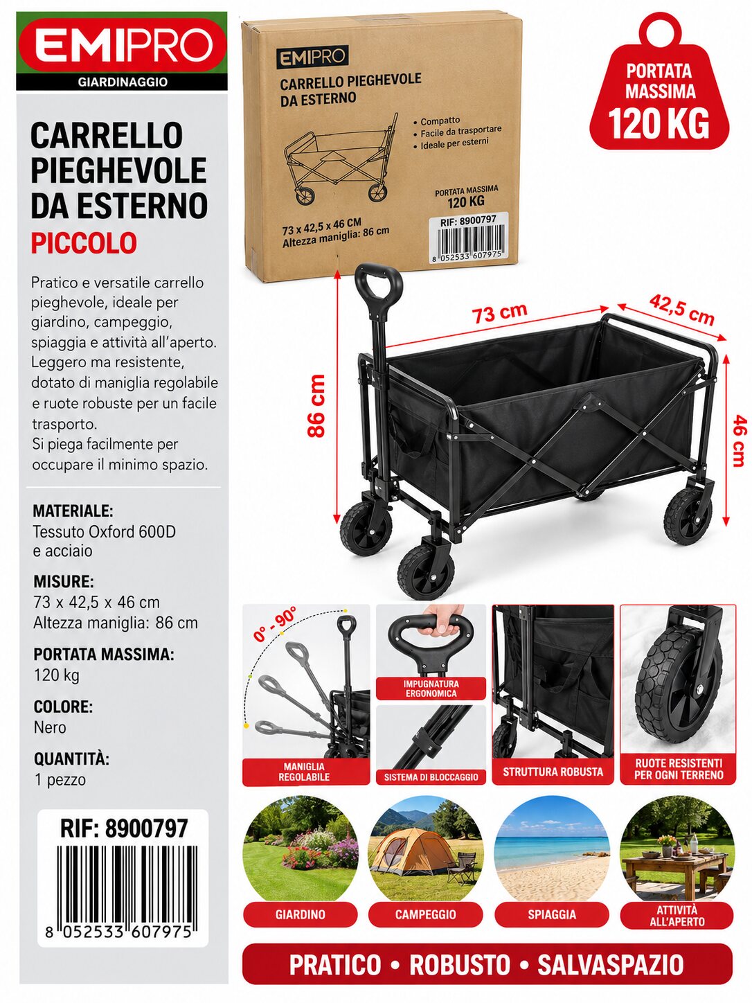 CARRELLO PIEGHEVOLE DA ESTERNO