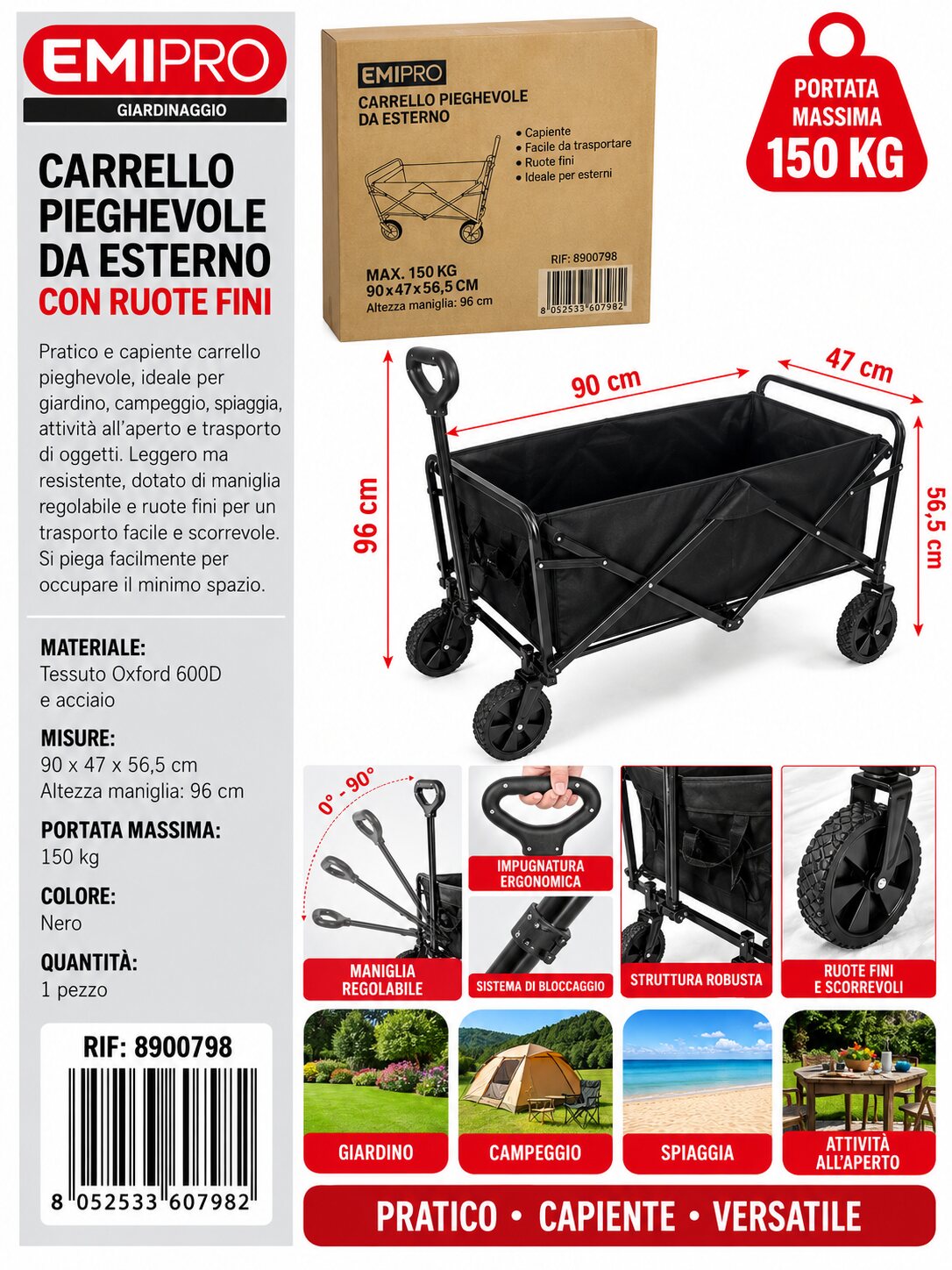 CARRELLO PIEGHEVOLE DA ESTERNO