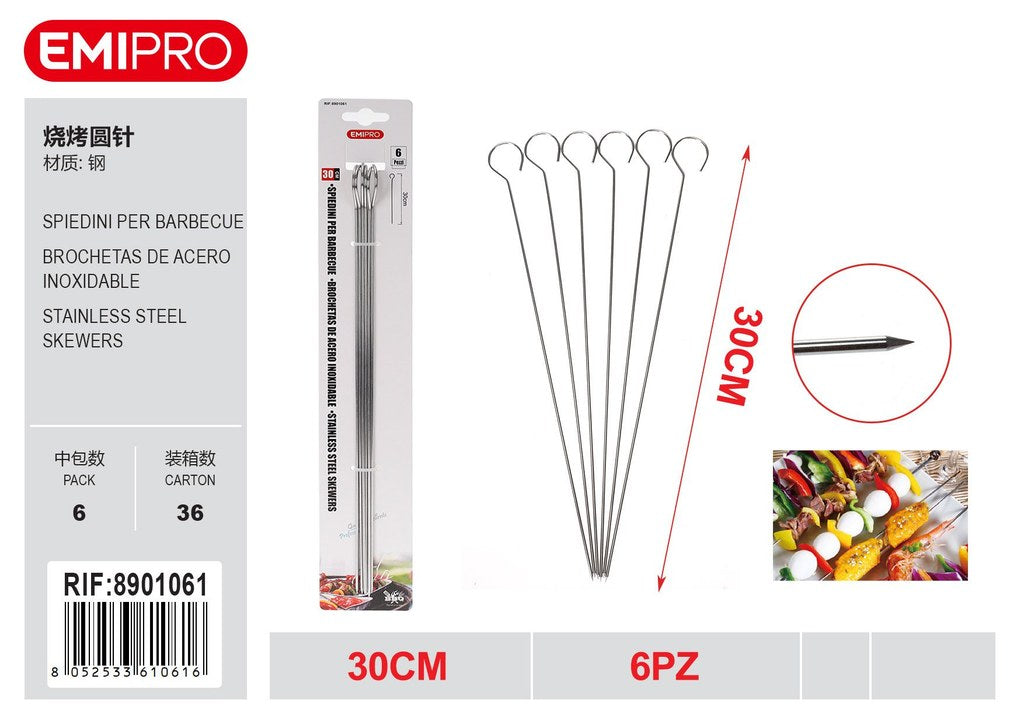Spiedini Per Barbecue 6Pz 30cm*2mm