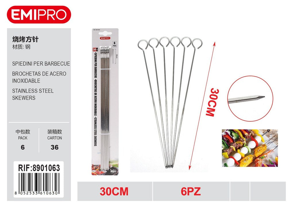 Spiedini Per Barbecue 6Pz 30cm*3mm