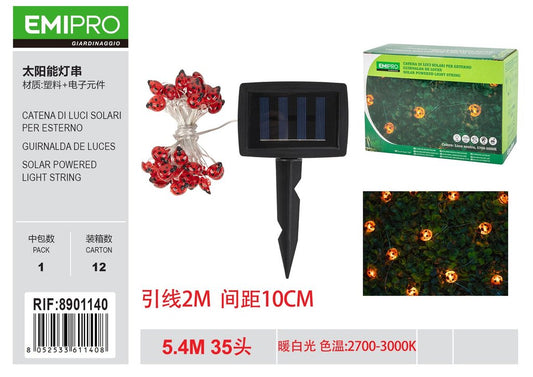 CATENA DI LUCI SOLARI PER ESTERNO 5.4M