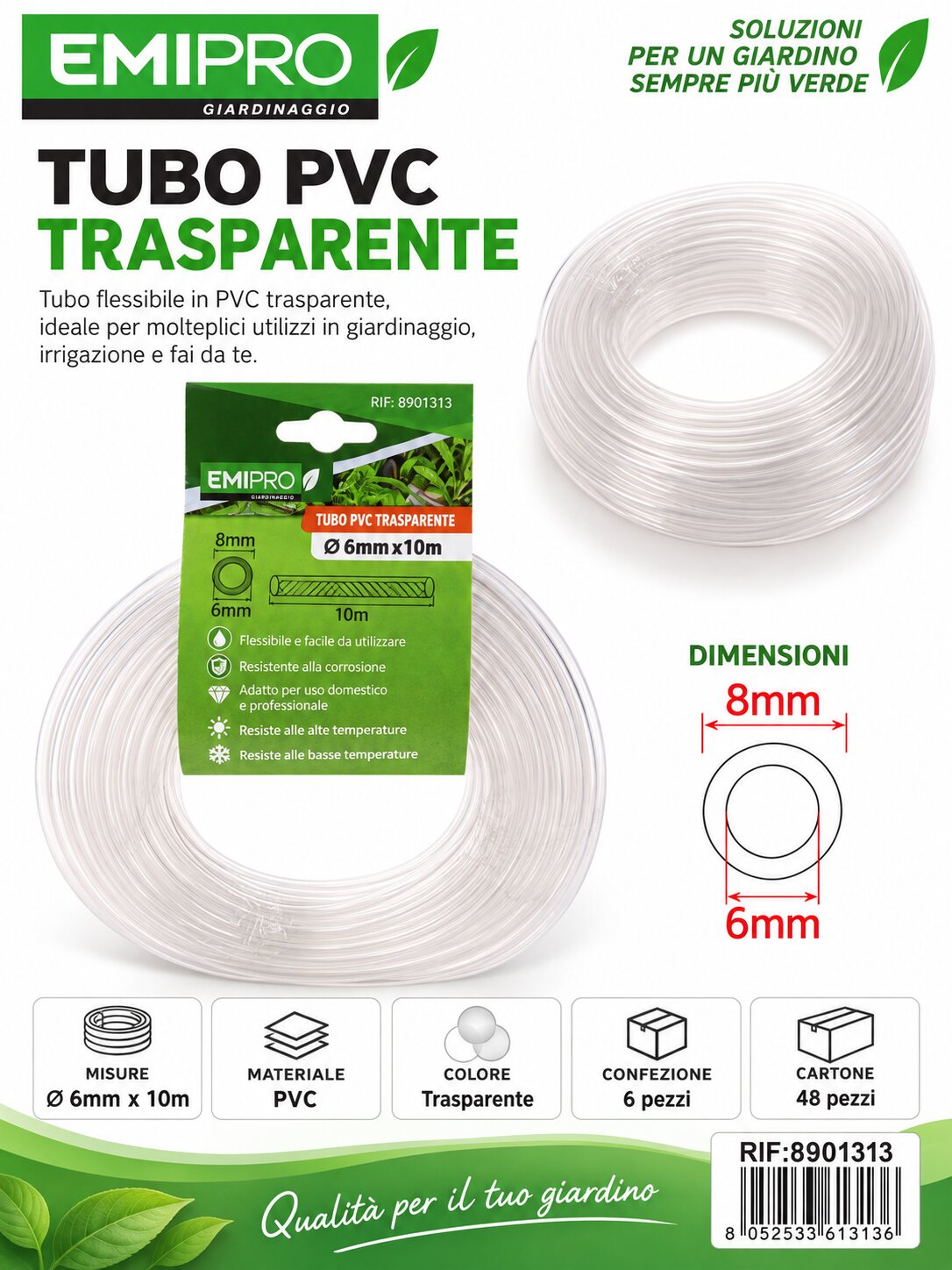 TUBO PVC TRASPARENTE 6MM*10M