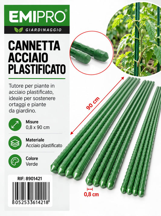 CANNETTA ACCIAIO PLASTIFICATO 0.8*90CM