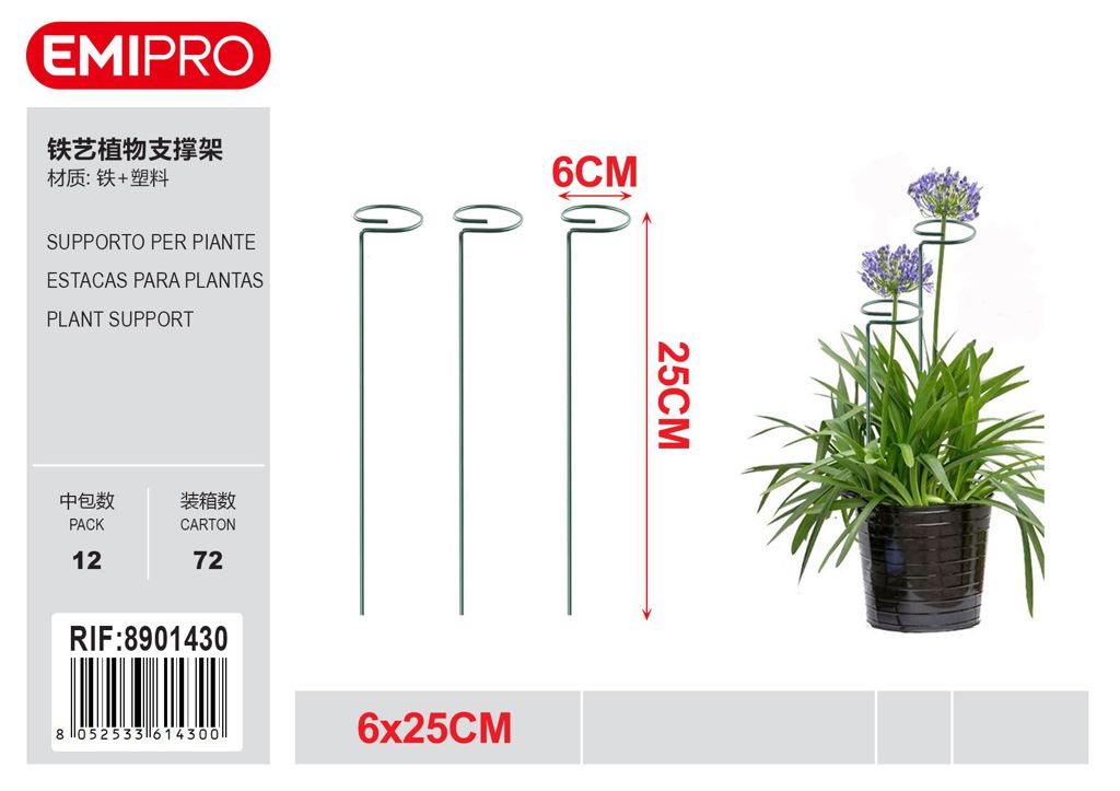SUPPORTO PER PIANTE 6*25CM
