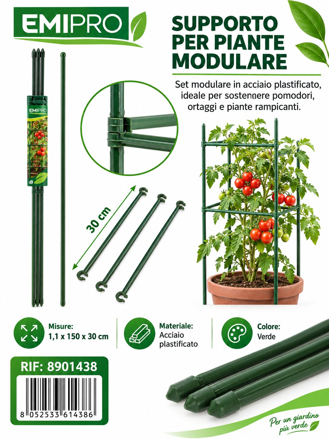 SUPPORTO PER PIANTA 1.1*150*30CM 12PZ