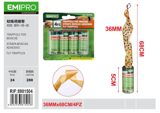 Trappole Per Mosche 3.6*68cm 4Pz