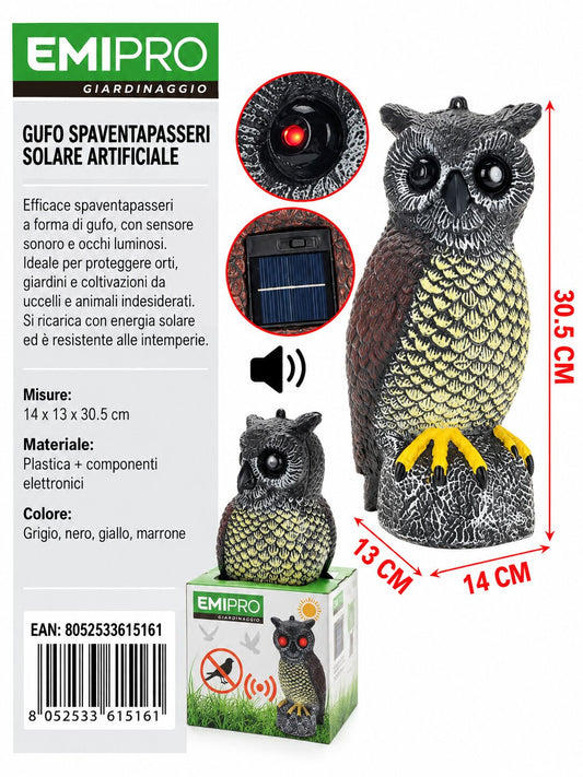 SPAVENTAPASSERI GUFO ARTIFICIALE 14*13*30.5CM