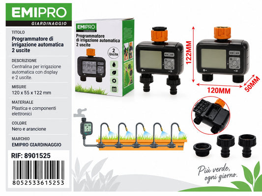PROGRAMMATORE DI IRRIGAZIONE AUTOMATICA 2 USCITA