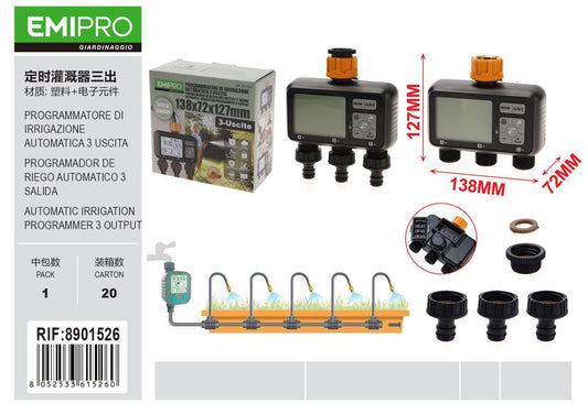 PROGRAMMATORE DI IRRIGAZIONE AUTOMATICA 3 USCITA