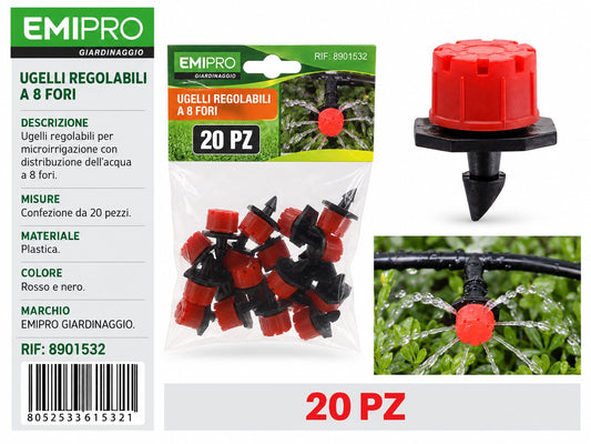 UGELLI REGOLABILI A 8 FORI DA 20 PEZZI