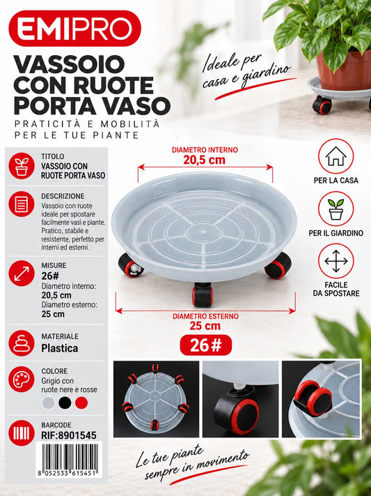 VASSOIO CON RUOTA 26#