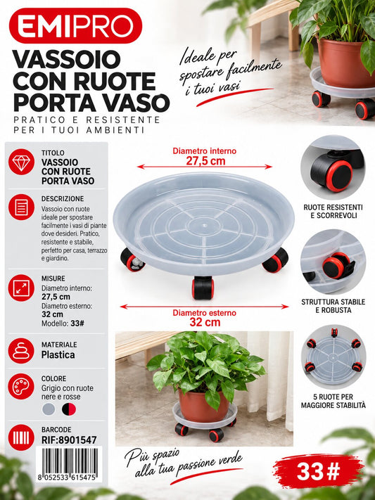 VASSOIO CON RUOTA 33#