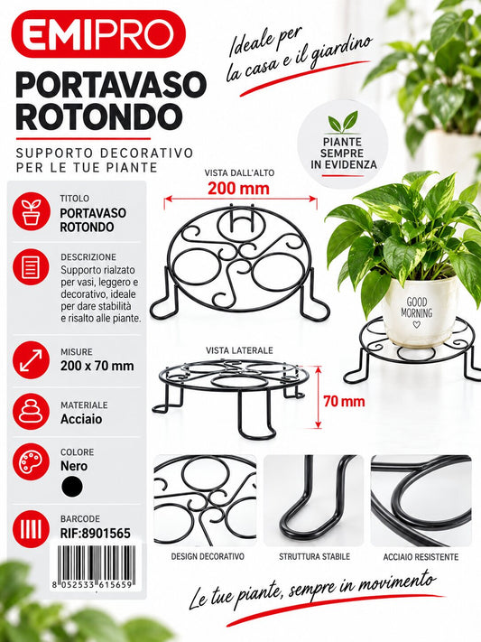 PORTAVASO ROTONDO 200 * 75 MM