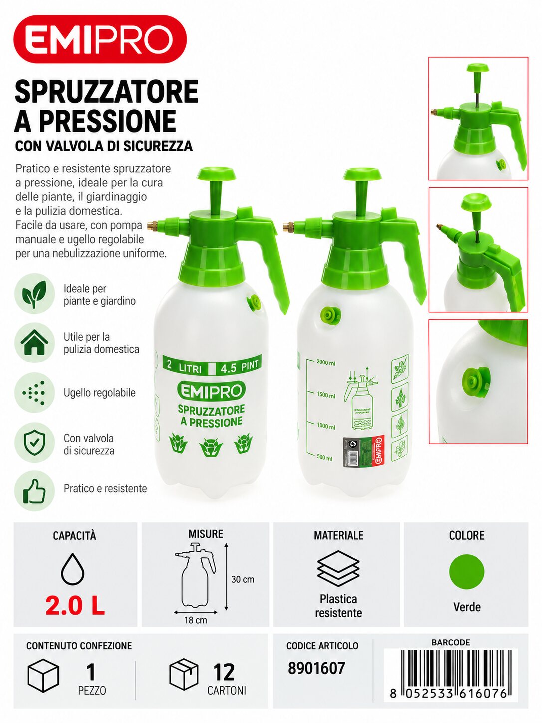 SPRUZZATORE A PRESSIONE 2.0LT