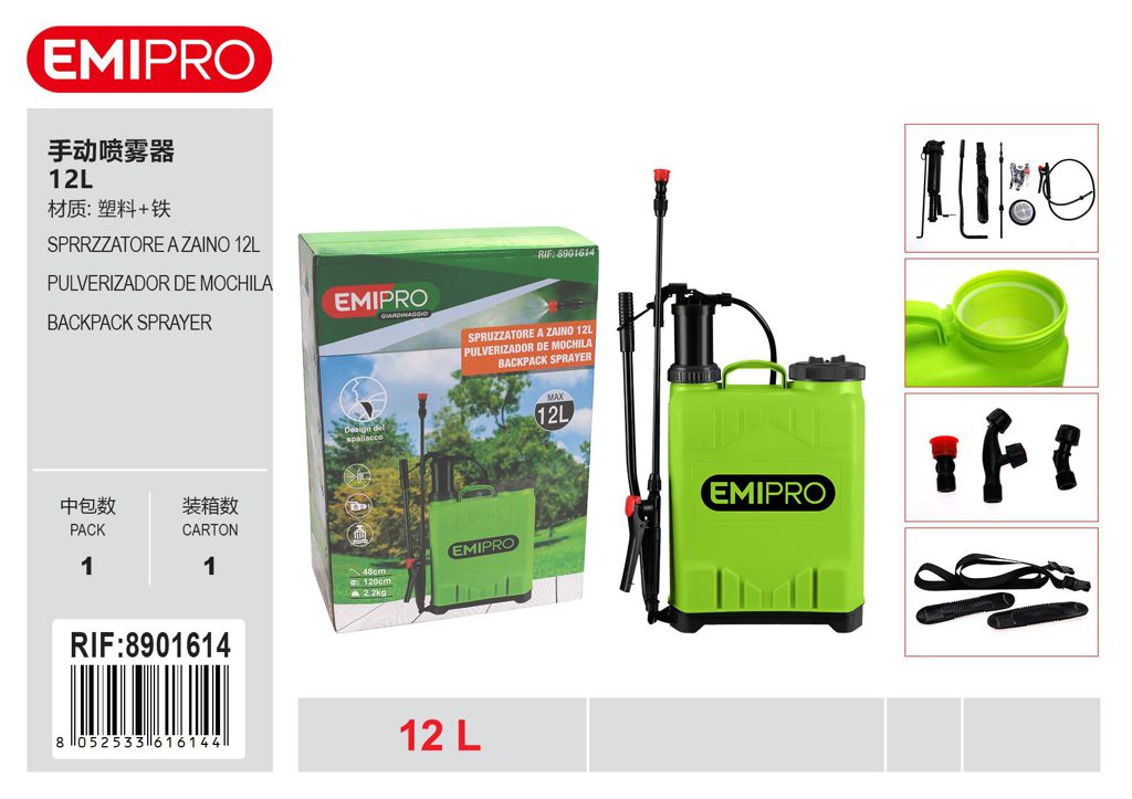SPRUZZATORE A ZAINO 12L