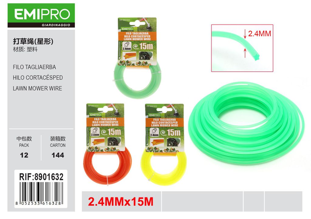 FILO TAGLIAERBA 2.4*15M