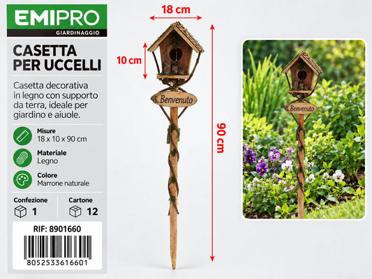 CASETTA PER UCCELLI 18*10*90CM