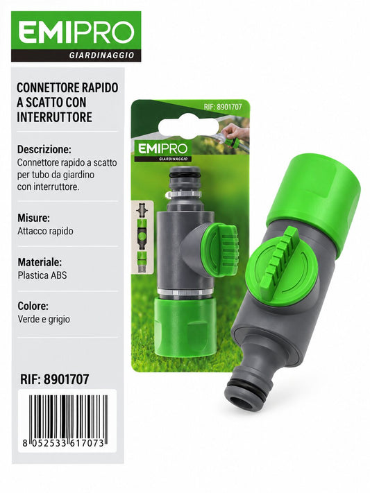 CONNETTORE RAPIDO A SCATTO CON INTERRUTTORE