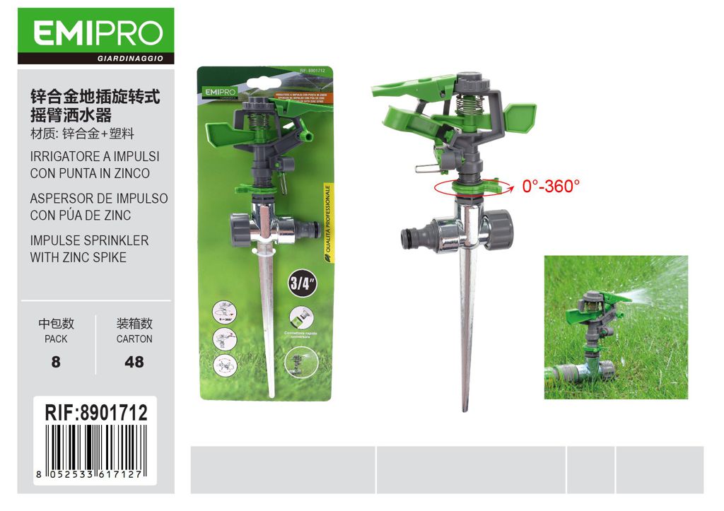 IRRIGATORE A IMPULSI CON PUNTA IN ZINCO