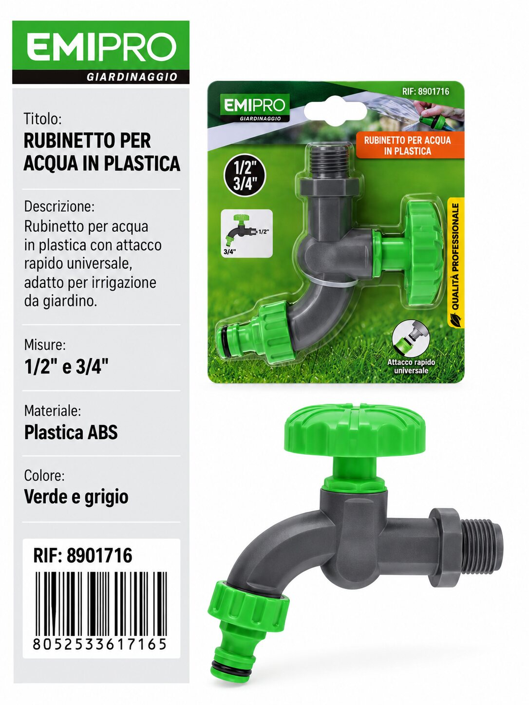 RUBINETTO PER ACQUA IN PLASTICA