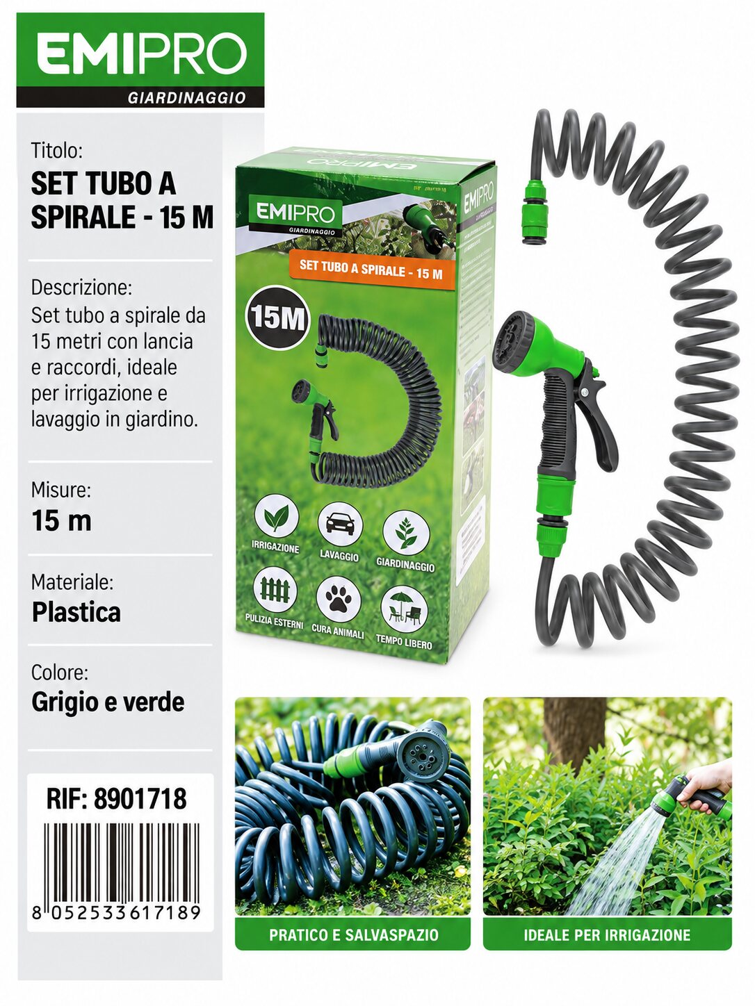 SET TUBO A SPIRALE - 15 M