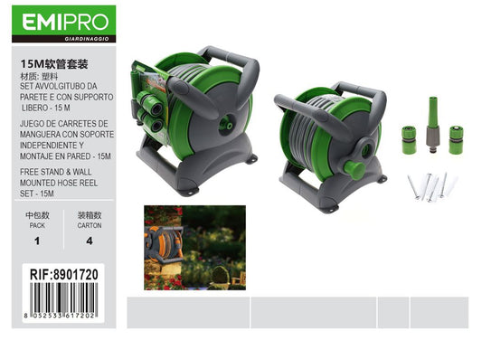 SET AVVOLGITUBO DA PARETE E CON SUPPORTO LIBERO - 15 M