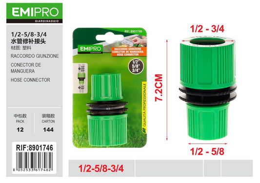 Raccordo Giunzione Tubi Irrigazione 1/2 - 5/8 - 3/4