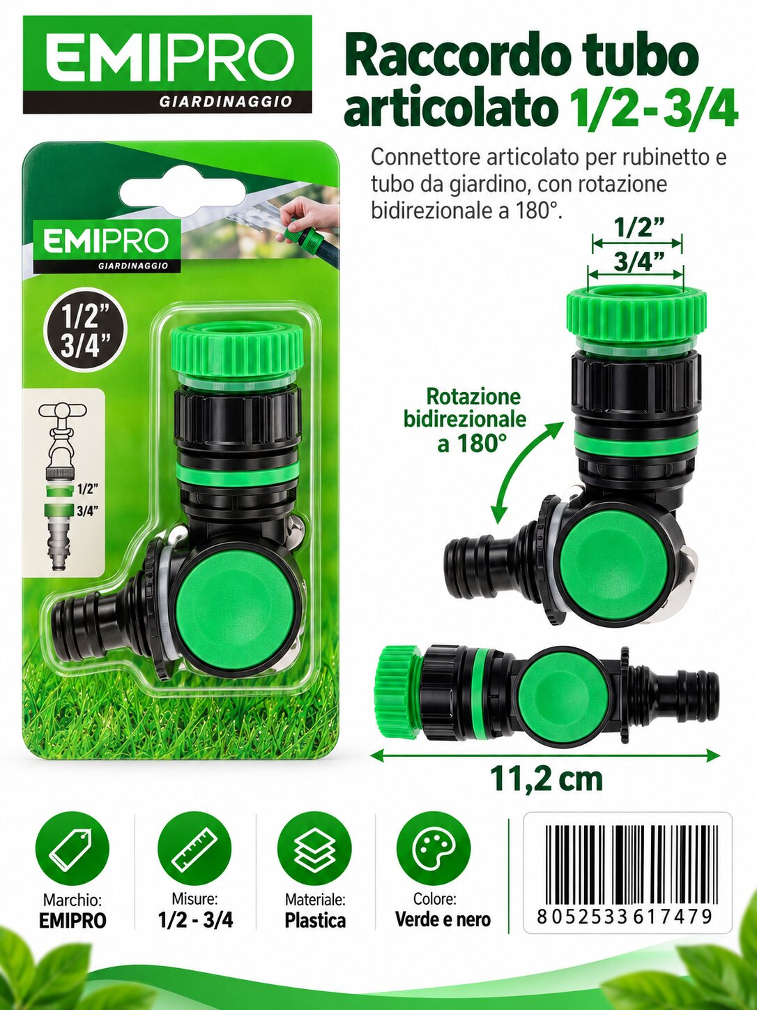Raccordo Articolato Tubo 1/2 - 3/4