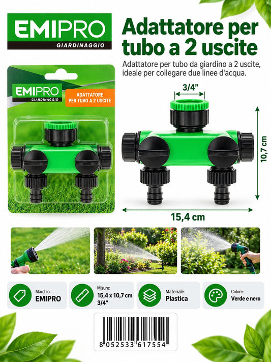 ADATTATORE PER TUBO A 2 USCITE