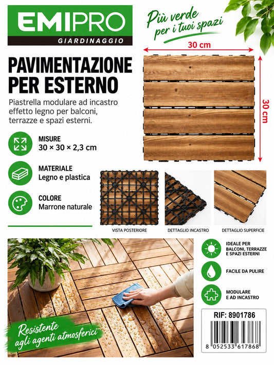 PAVIMENTAZIONE PER ESTERNO 30*30*2.3CM
