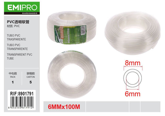 TUBO PVC TRASPARENTE 6MM*100M