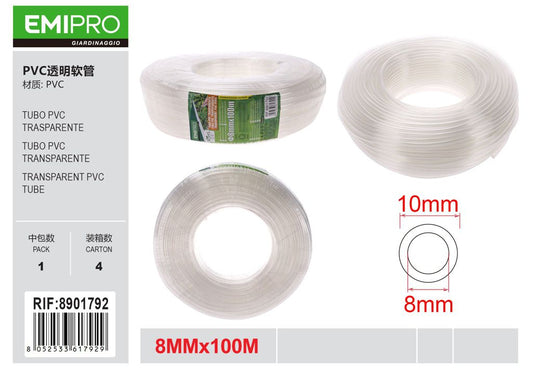 TUBO PVC TRASPARENTE 8MM*100M