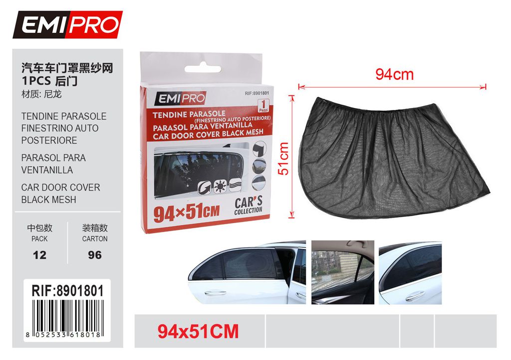 Tendine Parasole Finestrino Auto Posteriore 1Pcs 94*51cm