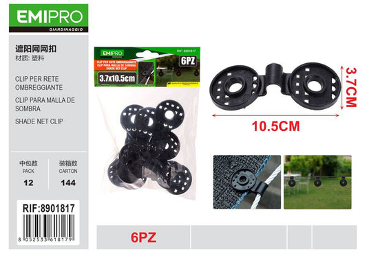 CLIP PER RETE OMBREGGIANTE 6PZ